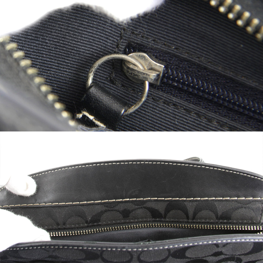 良品『USED』 
COACH コーチ 
 ハンドバッグ 
キャンバス ブラック