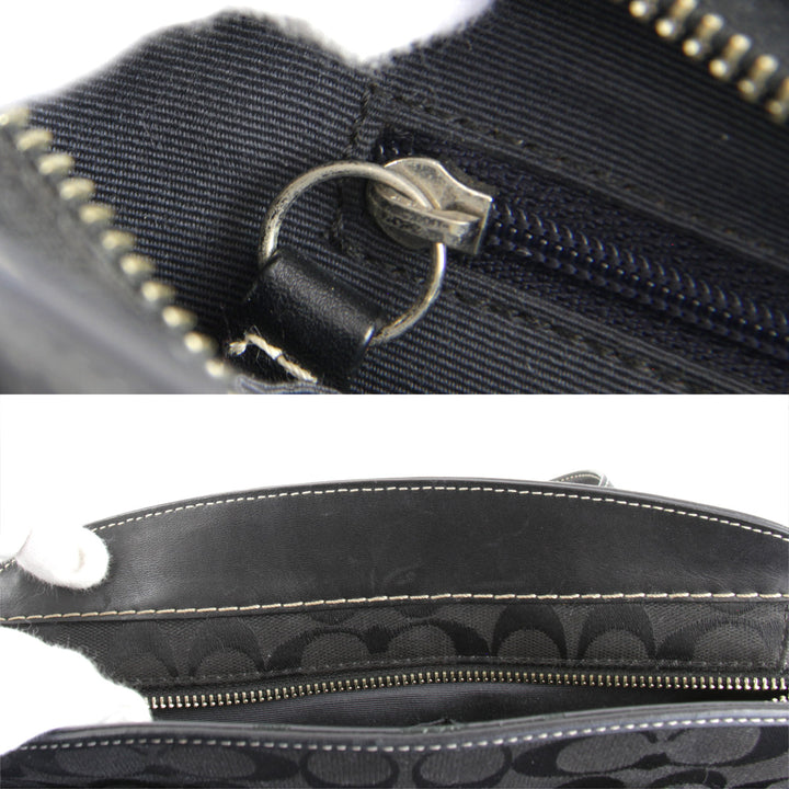 良品『USED』 
COACH コーチ 
 ハンドバッグ 
キャンバス ブラック