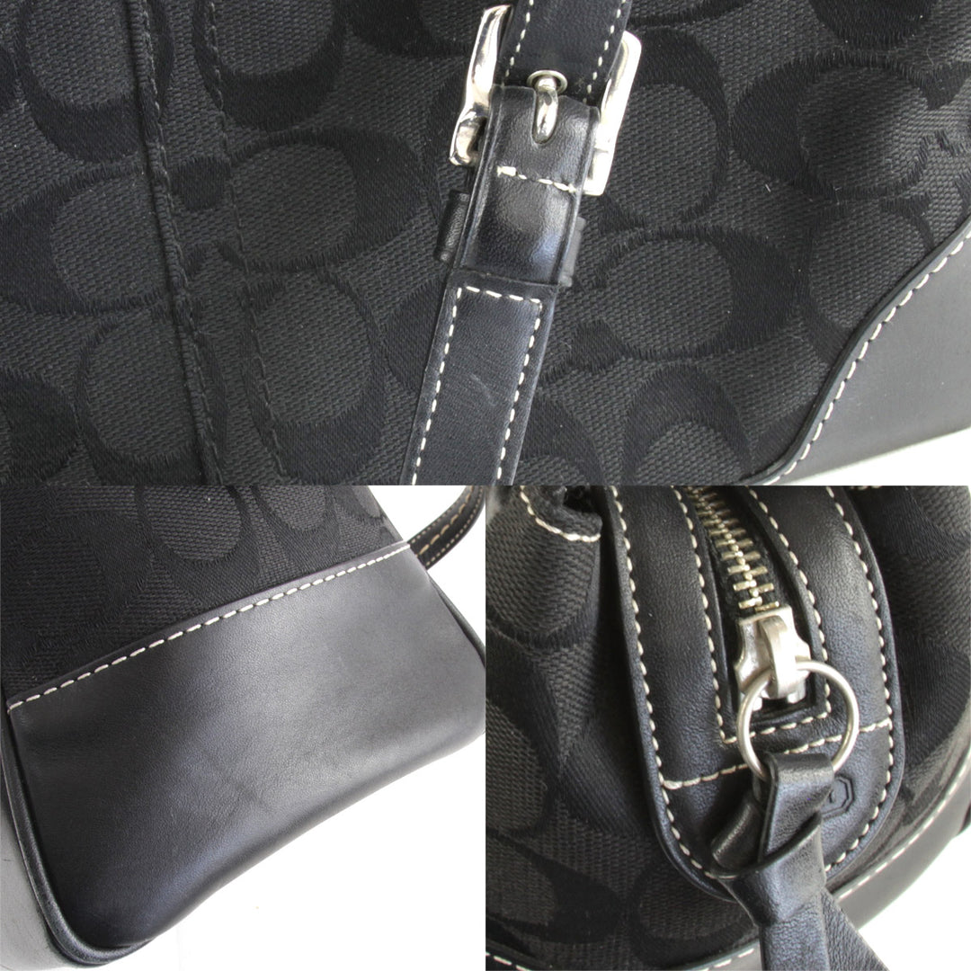 良品『USED』 
COACH コーチ 
 ハンドバッグ 
キャンバス ブラック