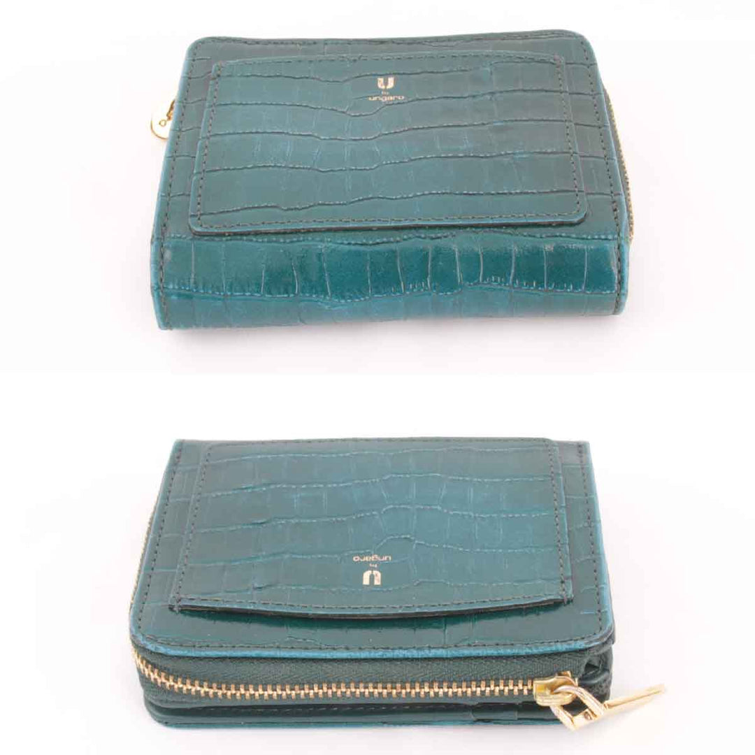 『USED』 
U by ungaro ユーバイウンガロ 
 二つ折り財布 
レザー グリーン