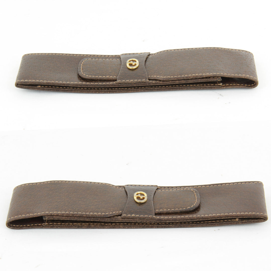 良品『USED』 
GUCCI グッチ 
 ペンケース 
レザー ブラウン