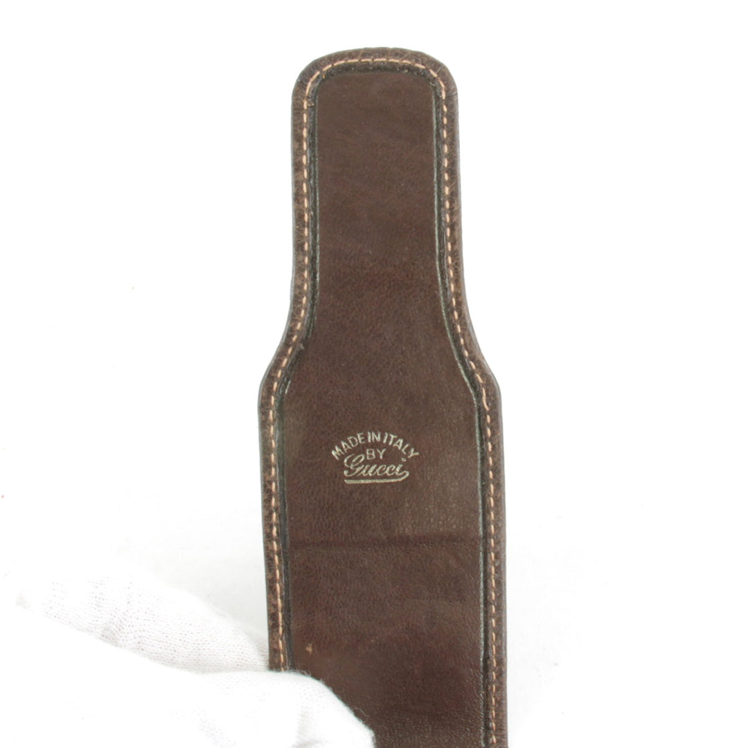 良品『USED』 
GUCCI グッチ 
 ペンケース 
レザー ブラウン