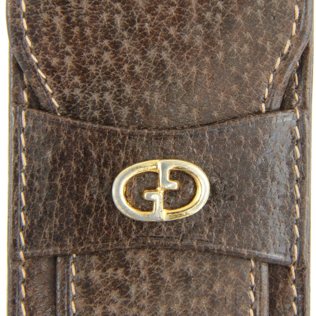 良品『USED』 
GUCCI グッチ 
 ペンケース 
レザー ブラウン