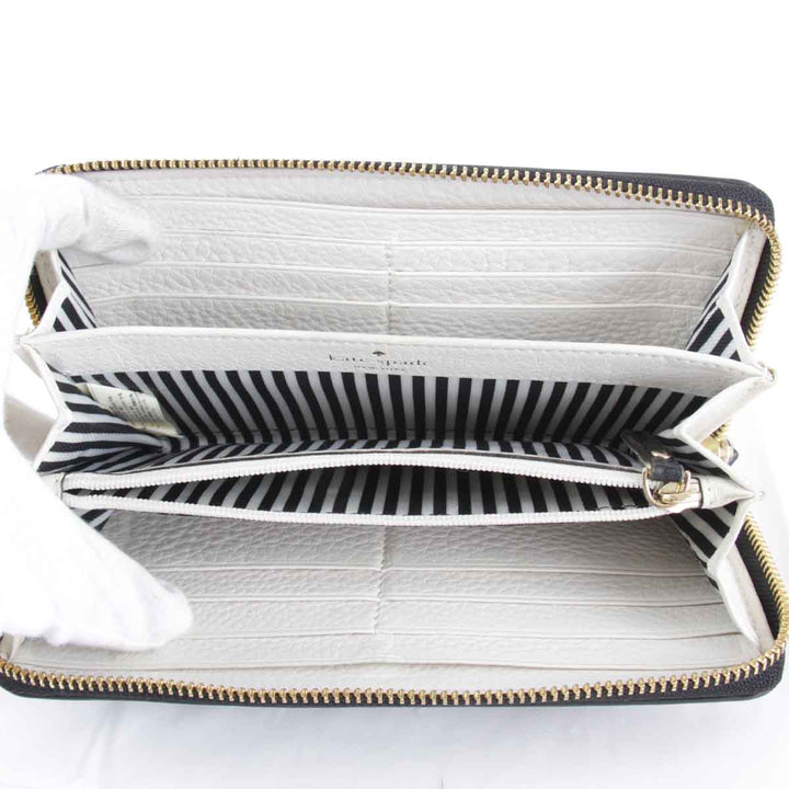 良品『USED』 
Kate Spade ケイトスペード 
 リボン 箱付 長財布 
レザー ブラック