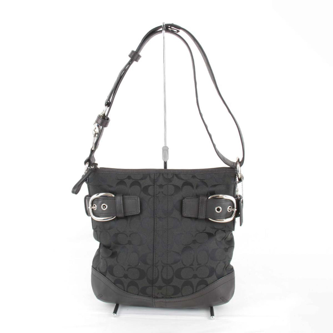 良品『USED』 
COACH コーチ 
 H1282-F19682 ショルダーバッグ 
キャンバス ブラック