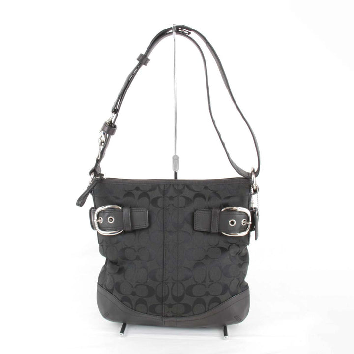 良品『USED』 
COACH コーチ 
 H1282-F19682 ショルダーバッグ 
キャンバス ブラック