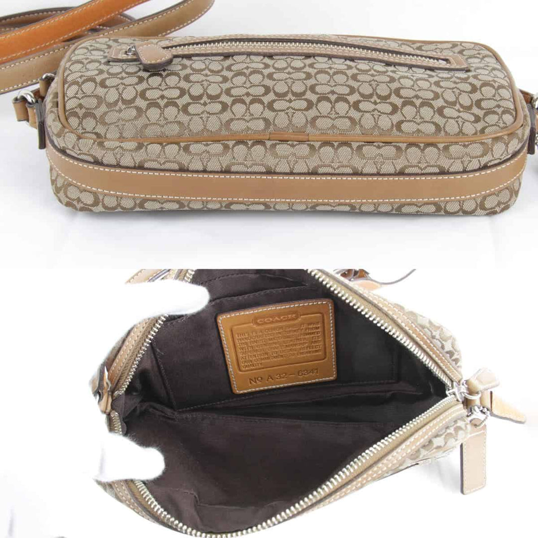 良品『USED』 
COACH コーチ 
 A32-6341 ショルダーバッグ 
キャンバス ベージュ