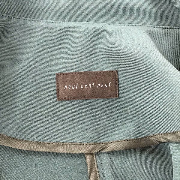 『未使用美品』 
 
 クールカレアン neuf cent neuf　ヌフソンヌフ タグ付き  トレンチコート 
ポリエステル/ポリウレタン  グリーン