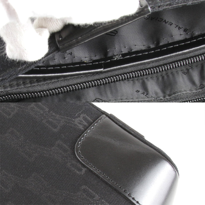 『USED』 
BALENCIAGA バレンシアガ 
 ハンドバッグ 
キャンバス ブラック