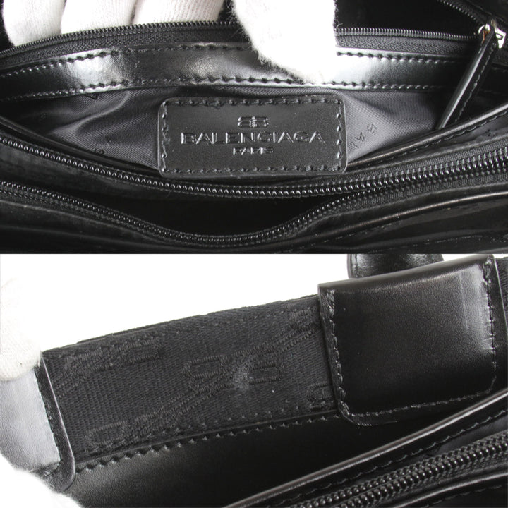 『USED』 
BALENCIAGA バレンシアガ 
 ハンドバッグ 
キャンバス ブラック