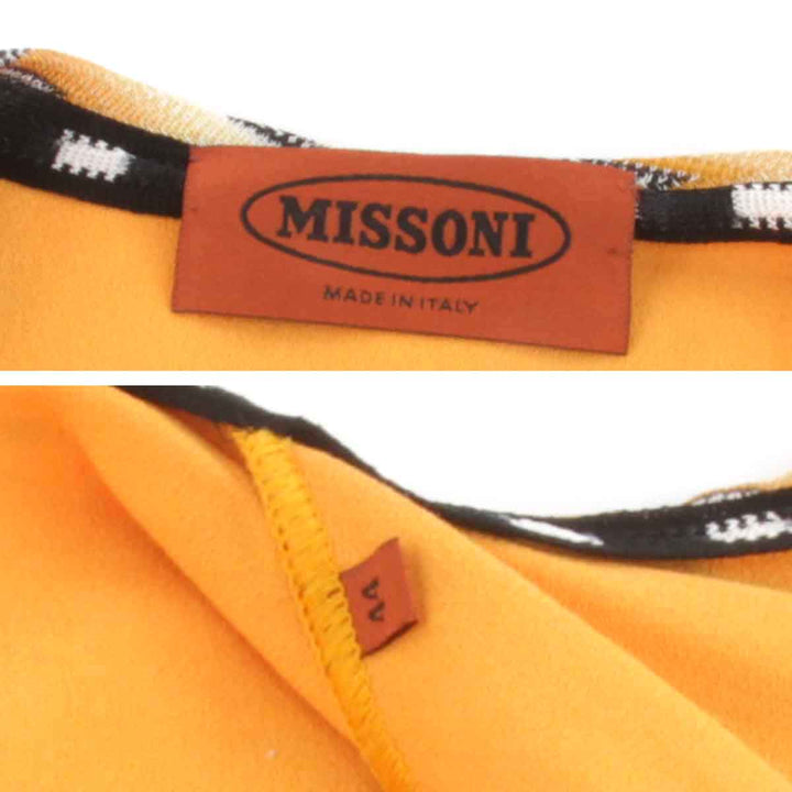 美品『USED』 
Missoni ミッソーニ 
 ジップアップ 168161 ノーカラージャケット 
レーヨン/ポリウレタン  オレンジ