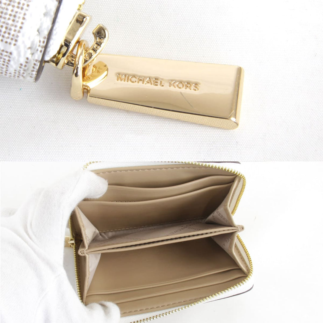 美品『USED』 
Michael Kors マイケルコース 
 カードケース 
PVCコーティングキャンバス ホワイト