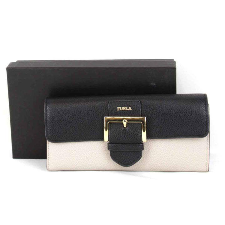 美品『USED』 
Furla フルラ 
 長財布 
レザー ブラック