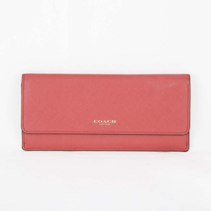 良品『USED』 
COACH コーチ 
 長財布 
レザー ピンク