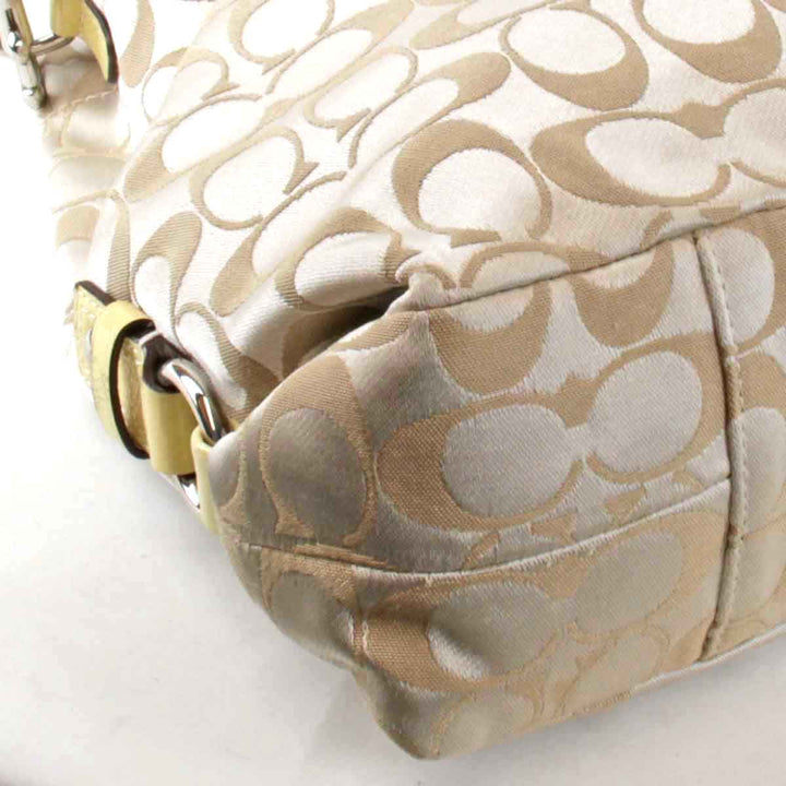 『USED』 
COACH コーチ 
 シグネチャー L1060-F15510 ショルダーバッグ 
キャンバス/レザー  イエロー