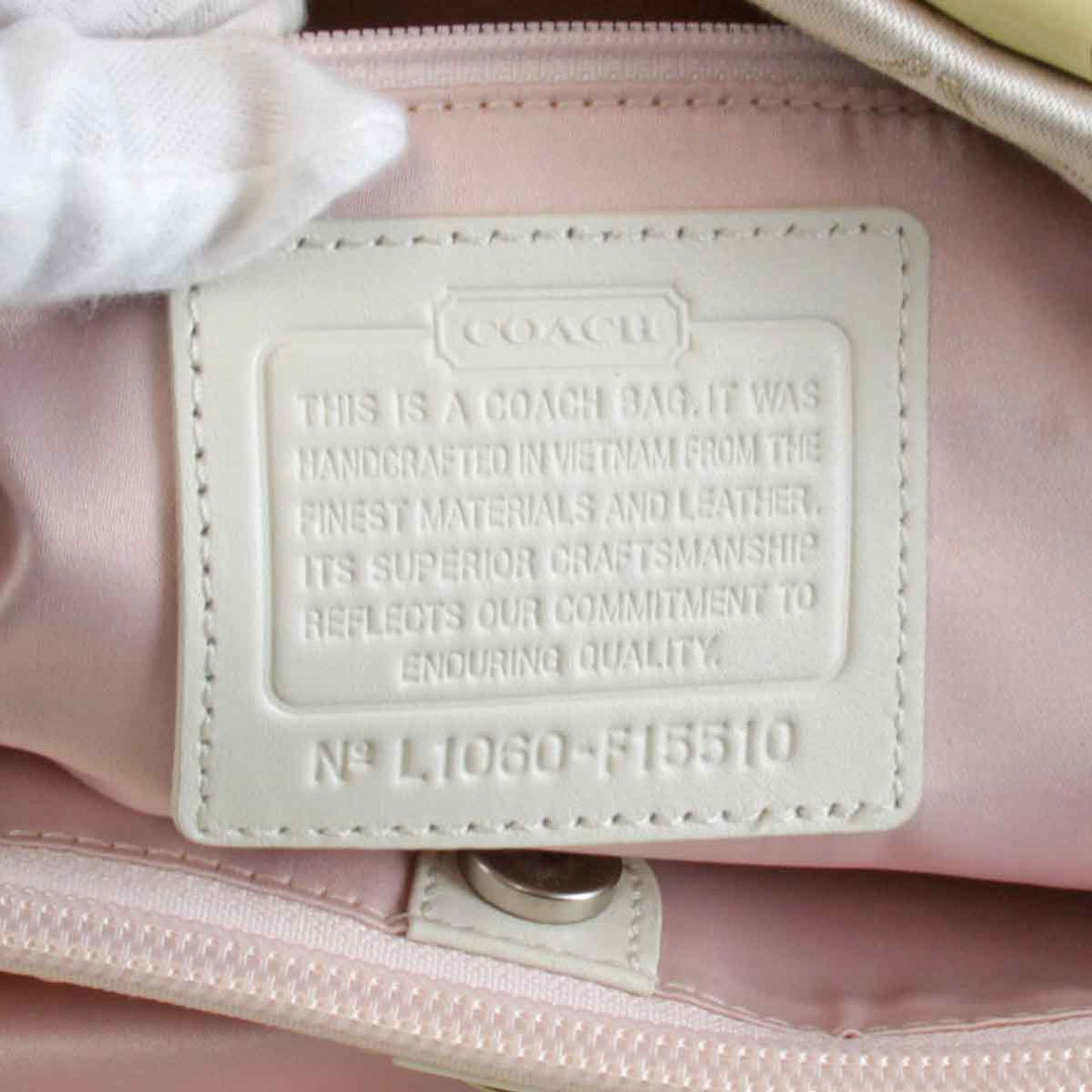 『USED』 
COACH コーチ 
 シグネチャー L1060-F15510 ショルダーバッグ 
キャンバス/レザー  イエロー