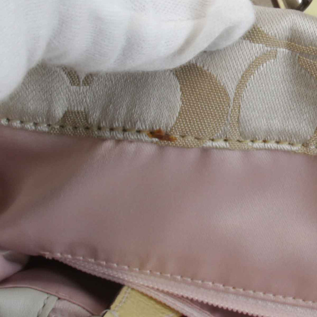 『USED』 
COACH コーチ 
 シグネチャー L1060-F15510 ショルダーバッグ 
キャンバス/レザー  イエロー