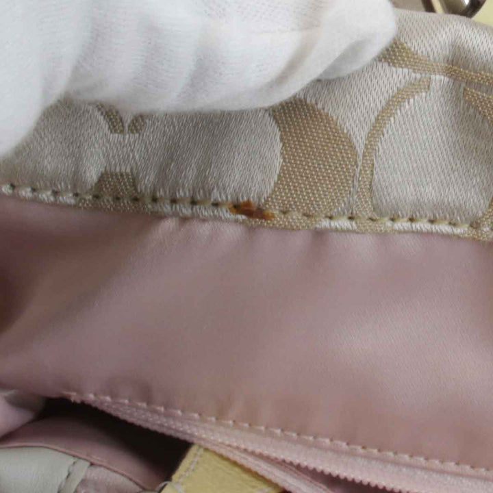 『USED』 
COACH コーチ 
 シグネチャー L1060-F15510 ショルダーバッグ 
キャンバス/レザー  イエロー