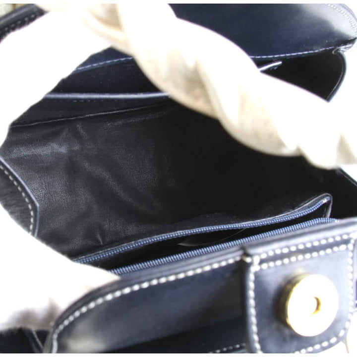『USED』 
Kitamura キタムラ 
 ハンドバッグ 
レザー ネイビー