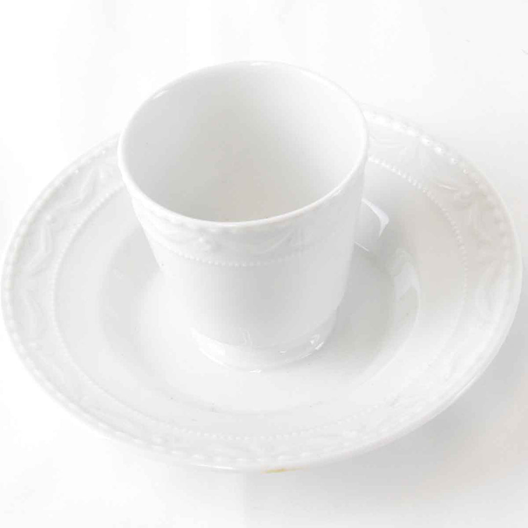 『USED』 
 
 ソーサ一体型シュガーポット（スプーン付） 陶器 食器 
陶磁器 ホワイト