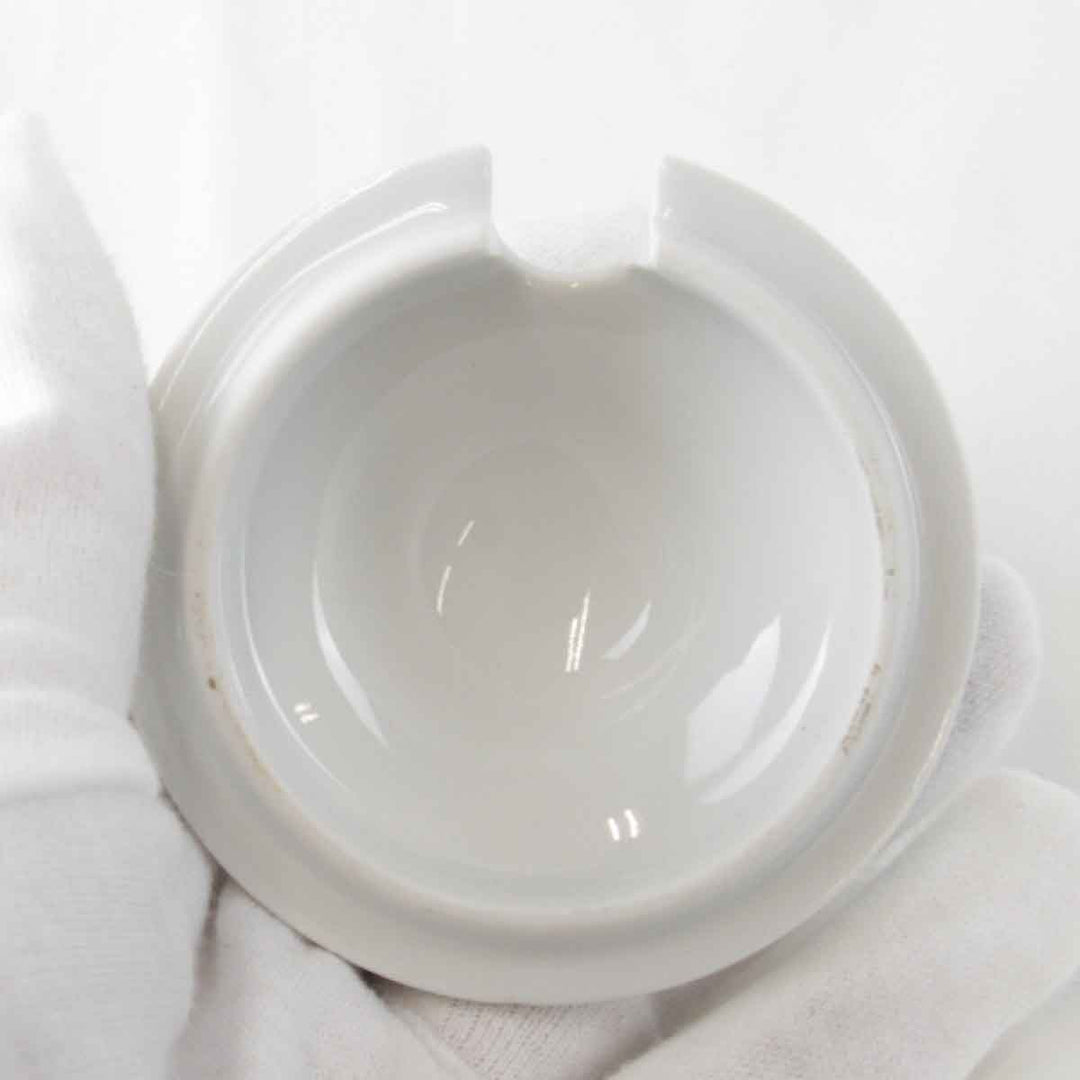 『USED』 
 
 ソーサ一体型シュガーポット（スプーン付） 陶器 食器 
陶磁器 ホワイト