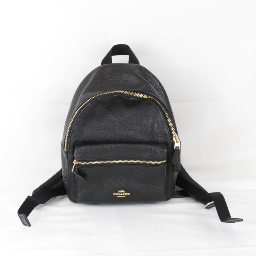 美品『USED』 
COACH コーチ 
 F1881-F28995 リュック・デイパック 
レザー ブラック