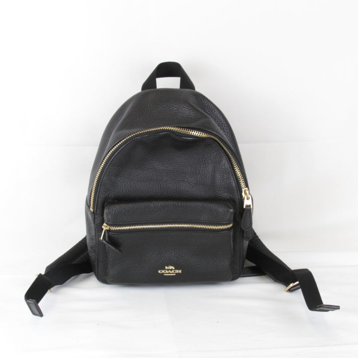 美品『USED』 
COACH コーチ 
 F1881-F28995 リュック・デイパック 
レザー ブラック