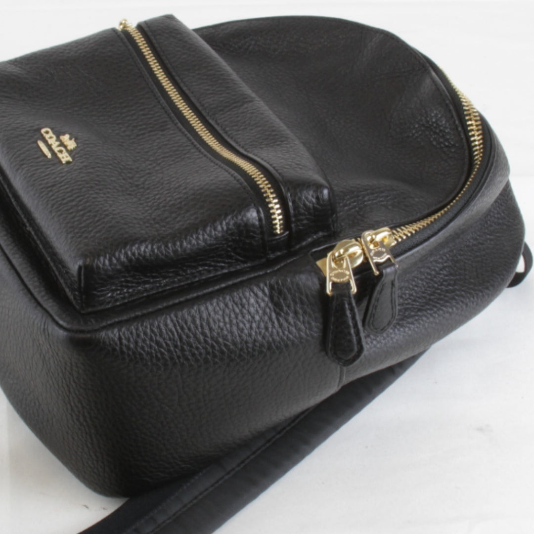 美品『USED』 
COACH コーチ 
 F1881-F28995 リュック・デイパック 
レザー ブラック