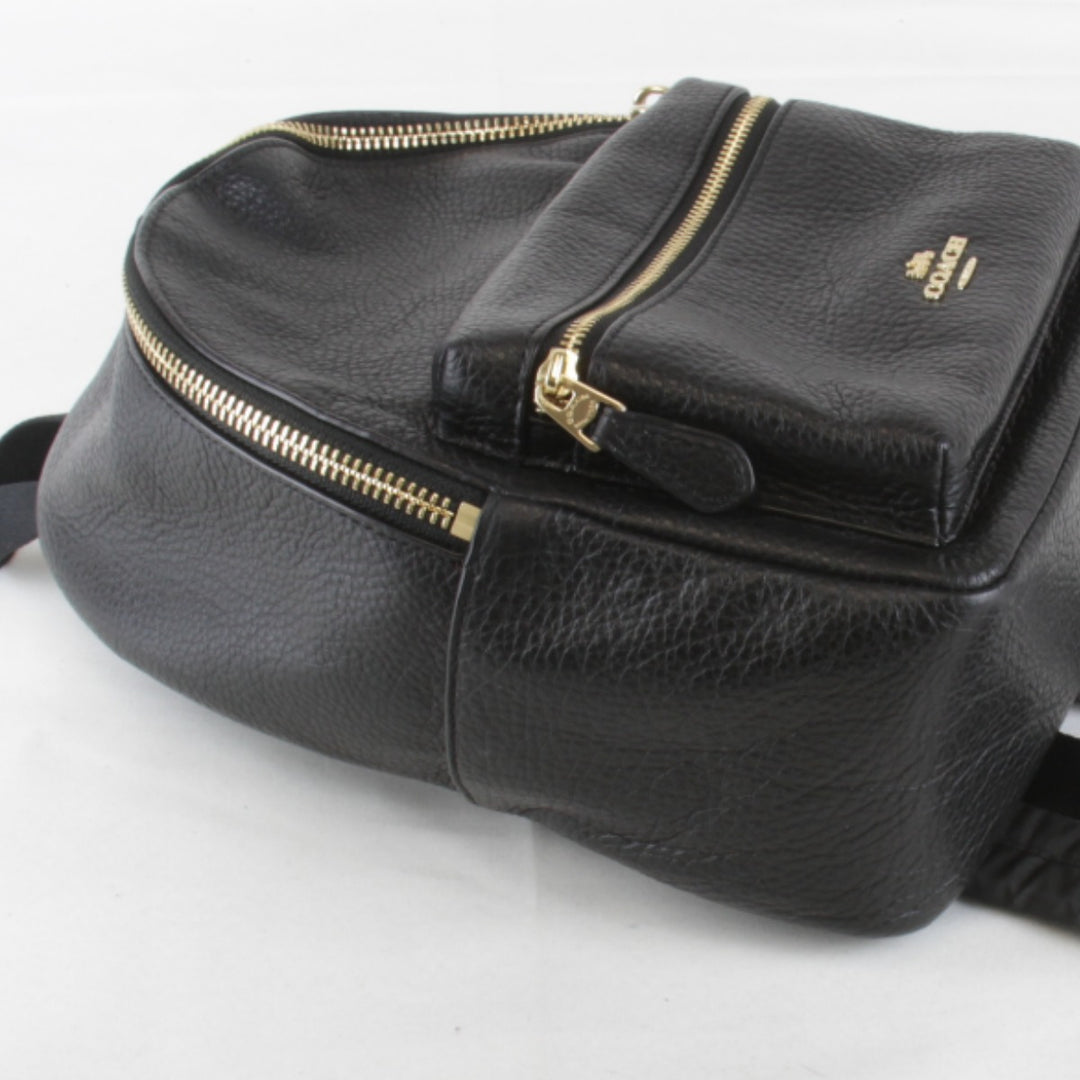 美品『USED』 
COACH コーチ 
 F1881-F28995 リュック・デイパック 
レザー ブラック