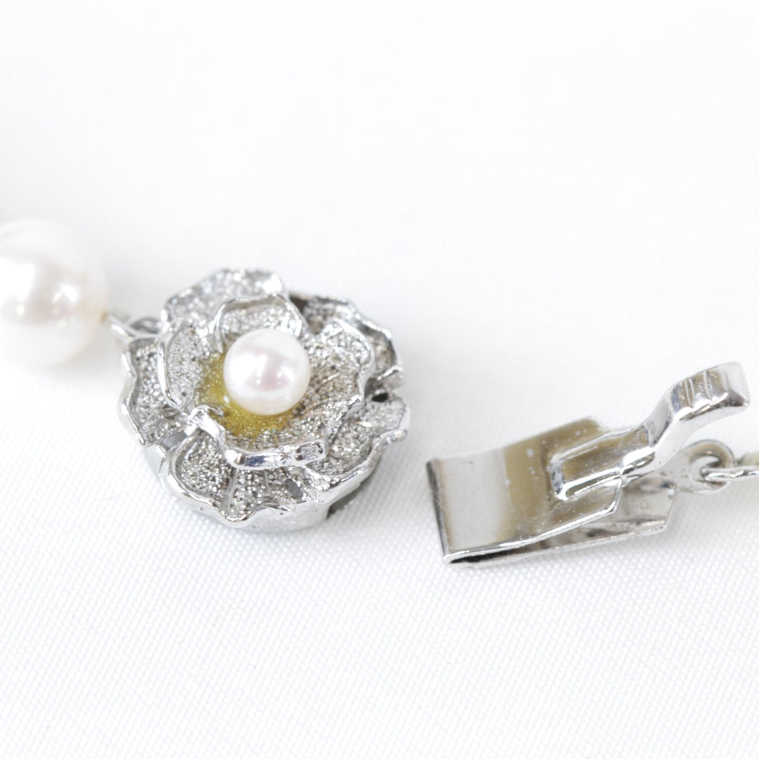 良品『USED』 シルバー/パール 
 7~7.5mm 鑑別書付 ネックレス
 本真珠