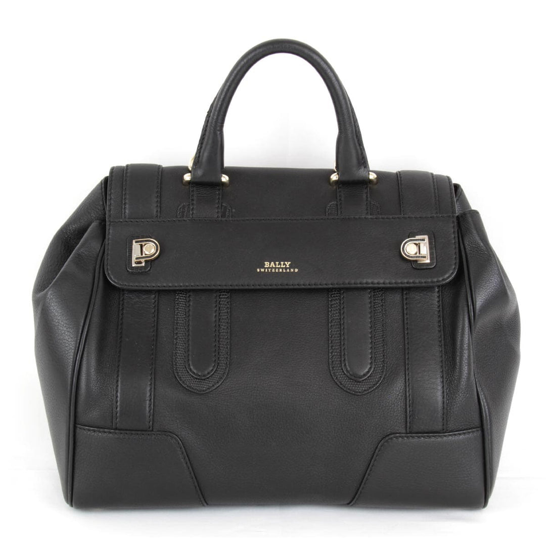 『USED』 
BALLY バリー 
 BALLY 2WAY ハンドバッグ 
レザー ブラック