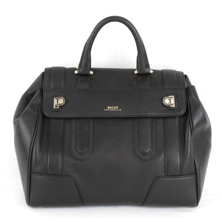 『USED』 
BALLY バリー 
 BALLY 2WAY ハンドバッグ 
レザー ブラック