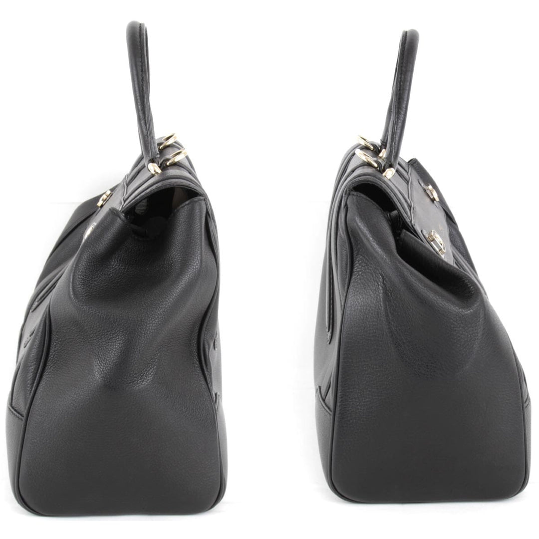 『USED』 
BALLY バリー 
 BALLY 2WAY ハンドバッグ 
レザー ブラック