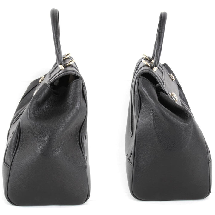 『USED』 
BALLY バリー 
 BALLY 2WAY ハンドバッグ 
レザー ブラック
