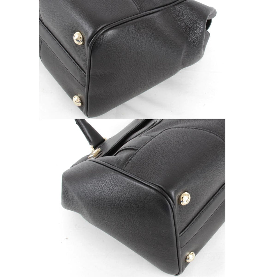 『USED』 
BALLY バリー 
 BALLY 2WAY ハンドバッグ 
レザー ブラック