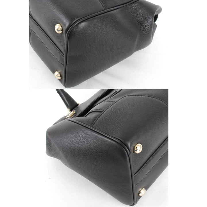 『USED』 
BALLY バリー 
 BALLY 2WAY ハンドバッグ 
レザー ブラック