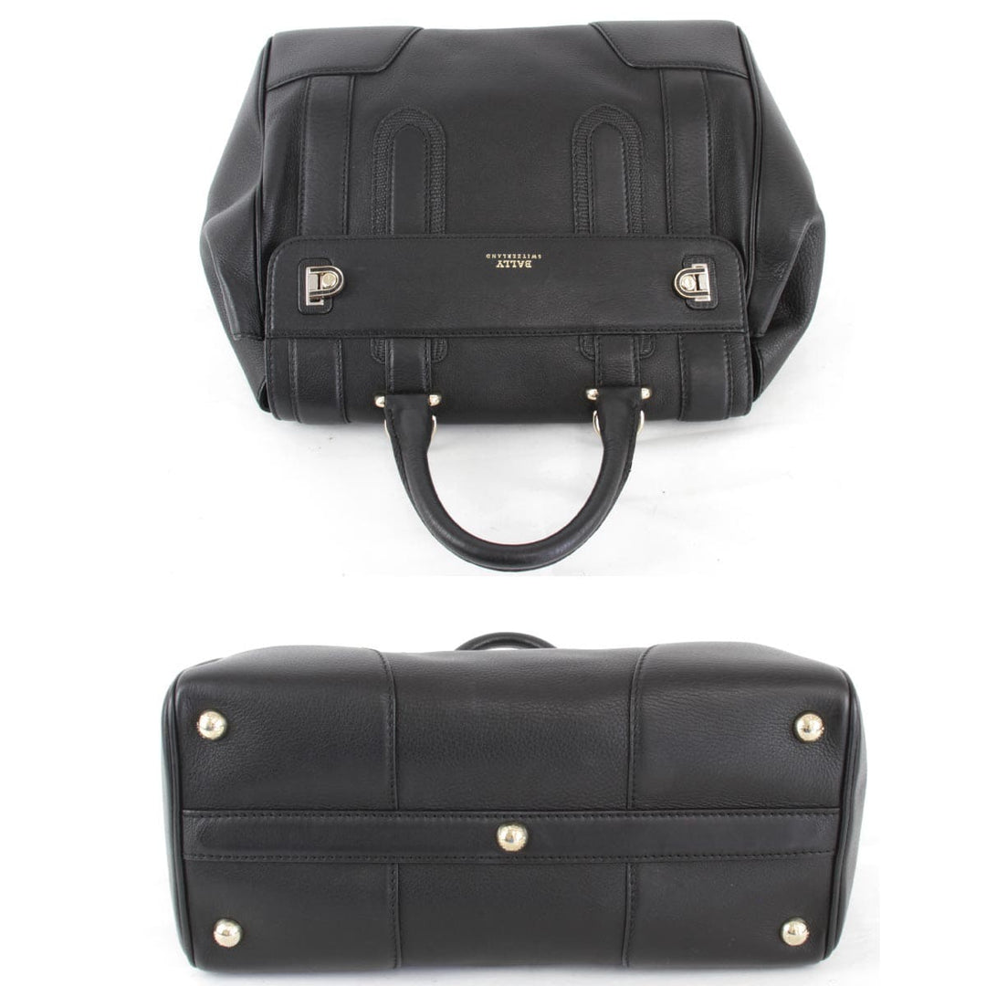 『USED』 
BALLY バリー 
 BALLY 2WAY ハンドバッグ 
レザー ブラック