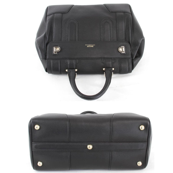 『USED』 
BALLY バリー 
 BALLY 2WAY ハンドバッグ 
レザー ブラック