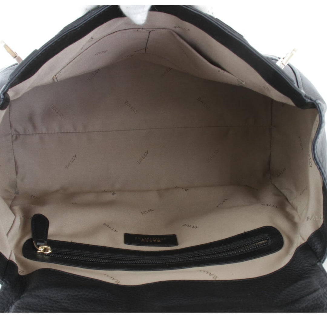 『USED』 
BALLY バリー 
 BALLY 2WAY ハンドバッグ 
レザー ブラック