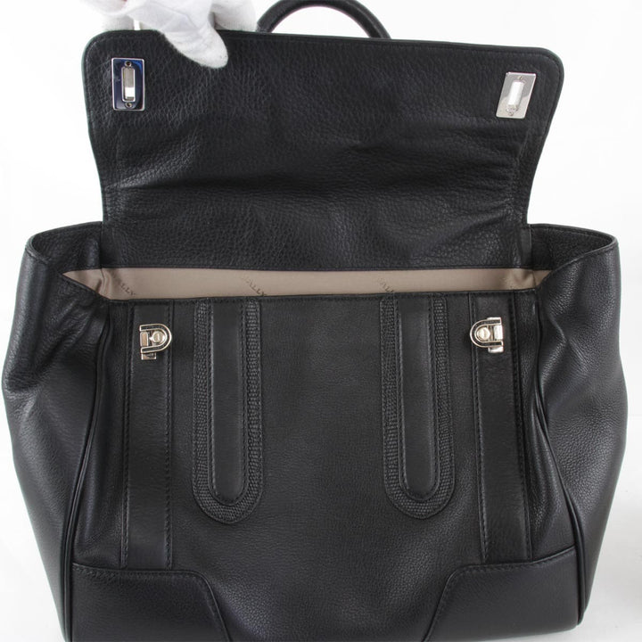 『USED』 
BALLY バリー 
 BALLY 2WAY ハンドバッグ 
レザー ブラック