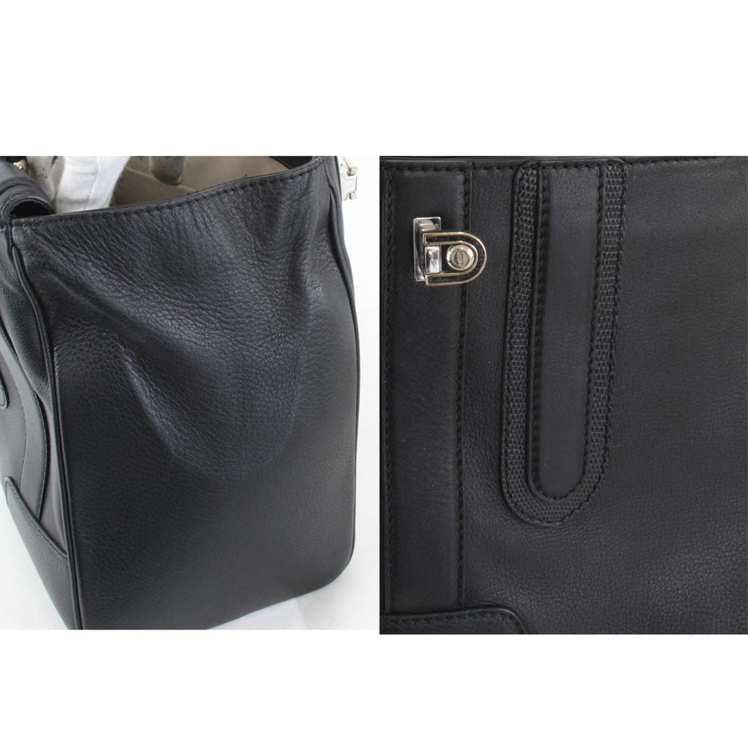 『USED』 
BALLY バリー 
 BALLY 2WAY ハンドバッグ 
レザー ブラック