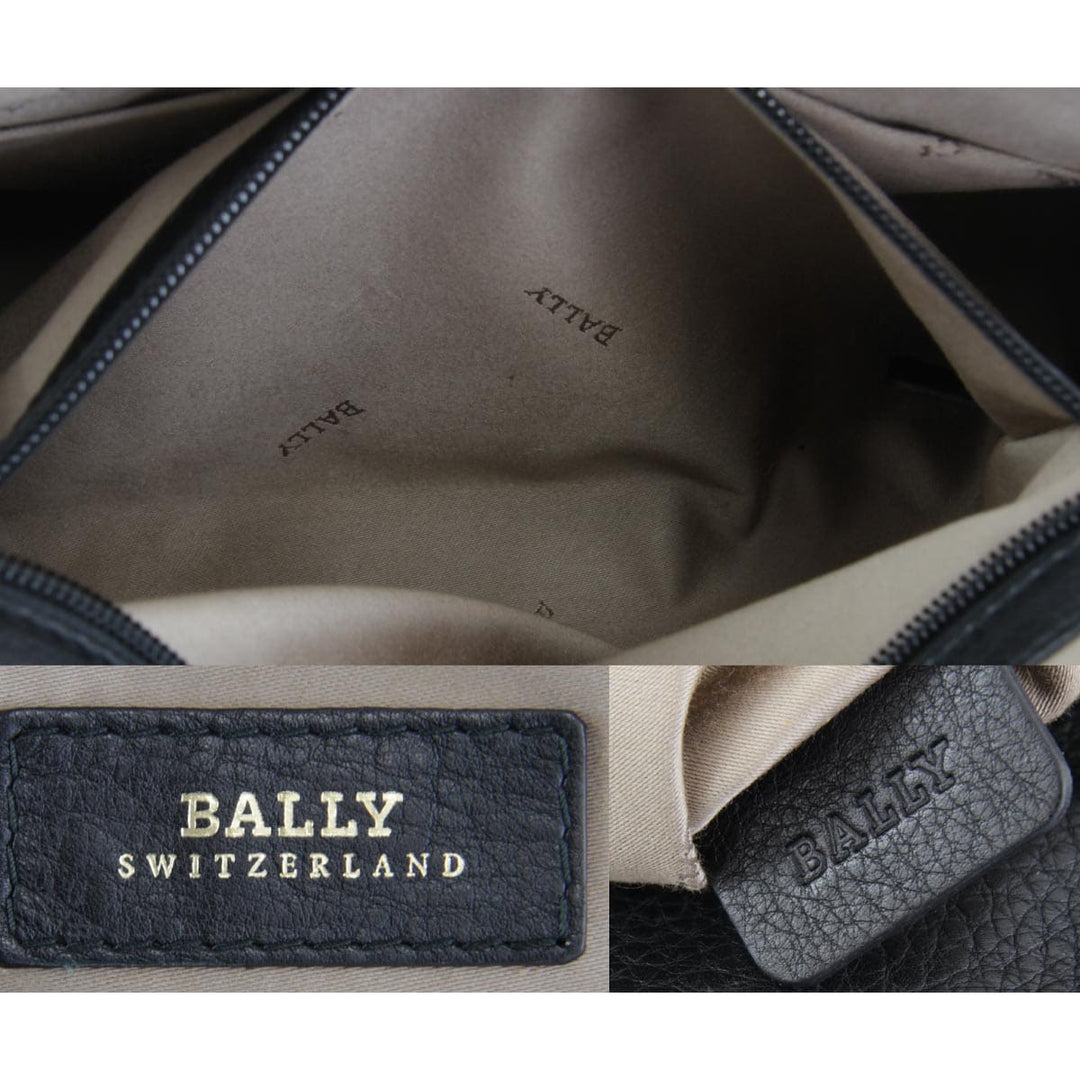 『USED』 
BALLY バリー 
 BALLY 2WAY ハンドバッグ 
レザー ブラック