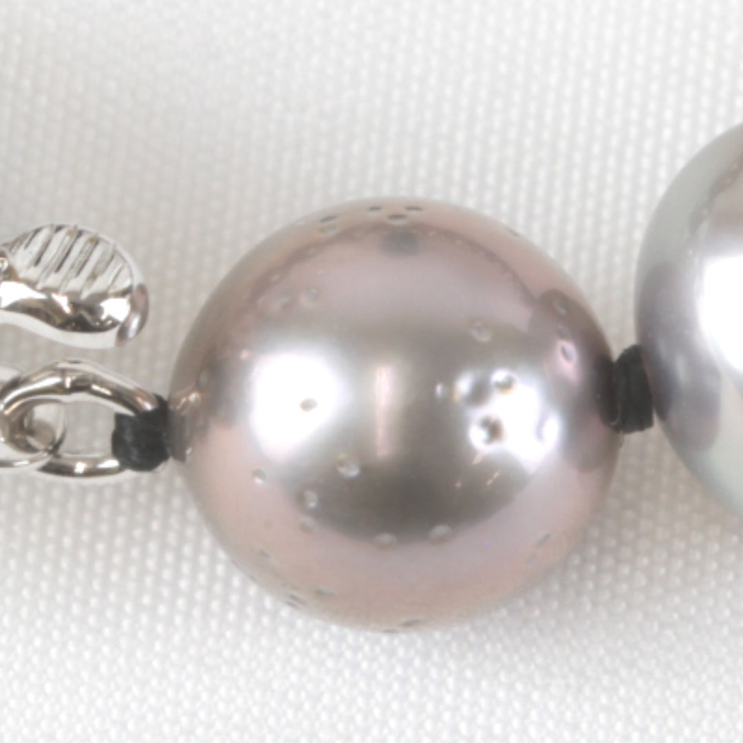 美品『USED』 ブラックパール（黒蝶真珠）/シルバー 
 南洋黒蝶 本真珠ネックレス 8mm~12mm 鑑別書/箱有 ネックレス
 深みのあるブラウンブラック