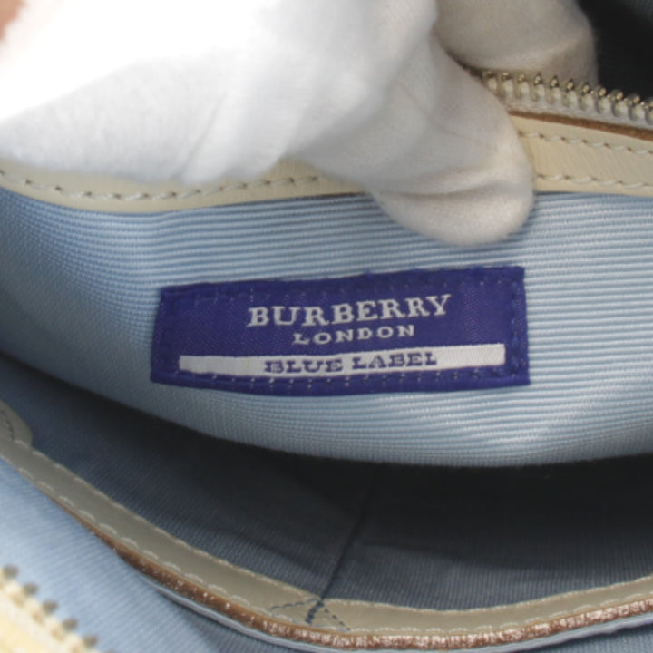 良品『USED』 
BURBERRY バーバリー 
 ブルーレーベル ショルダーバッグ 
ナイロン/レザー ホワイト チェック