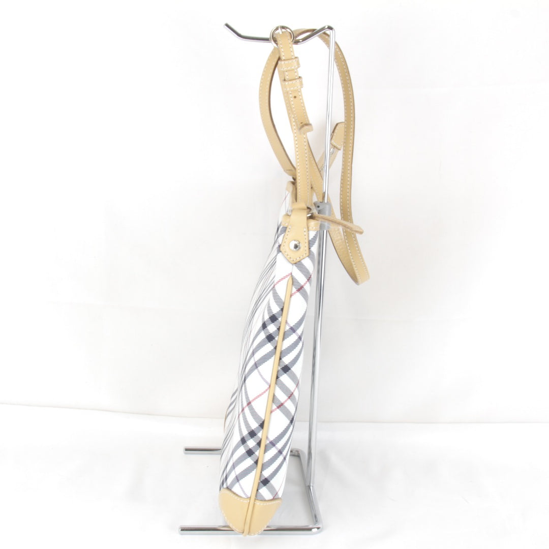 良品『USED』 
BURBERRY バーバリー 
 ブルーレーベル ショルダーバッグ 
ナイロン/レザー ホワイト チェック