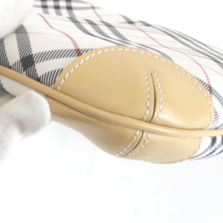 良品『USED』 
BURBERRY バーバリー 
 ブルーレーベル ショルダーバッグ 
ナイロン/レザー ホワイト チェック