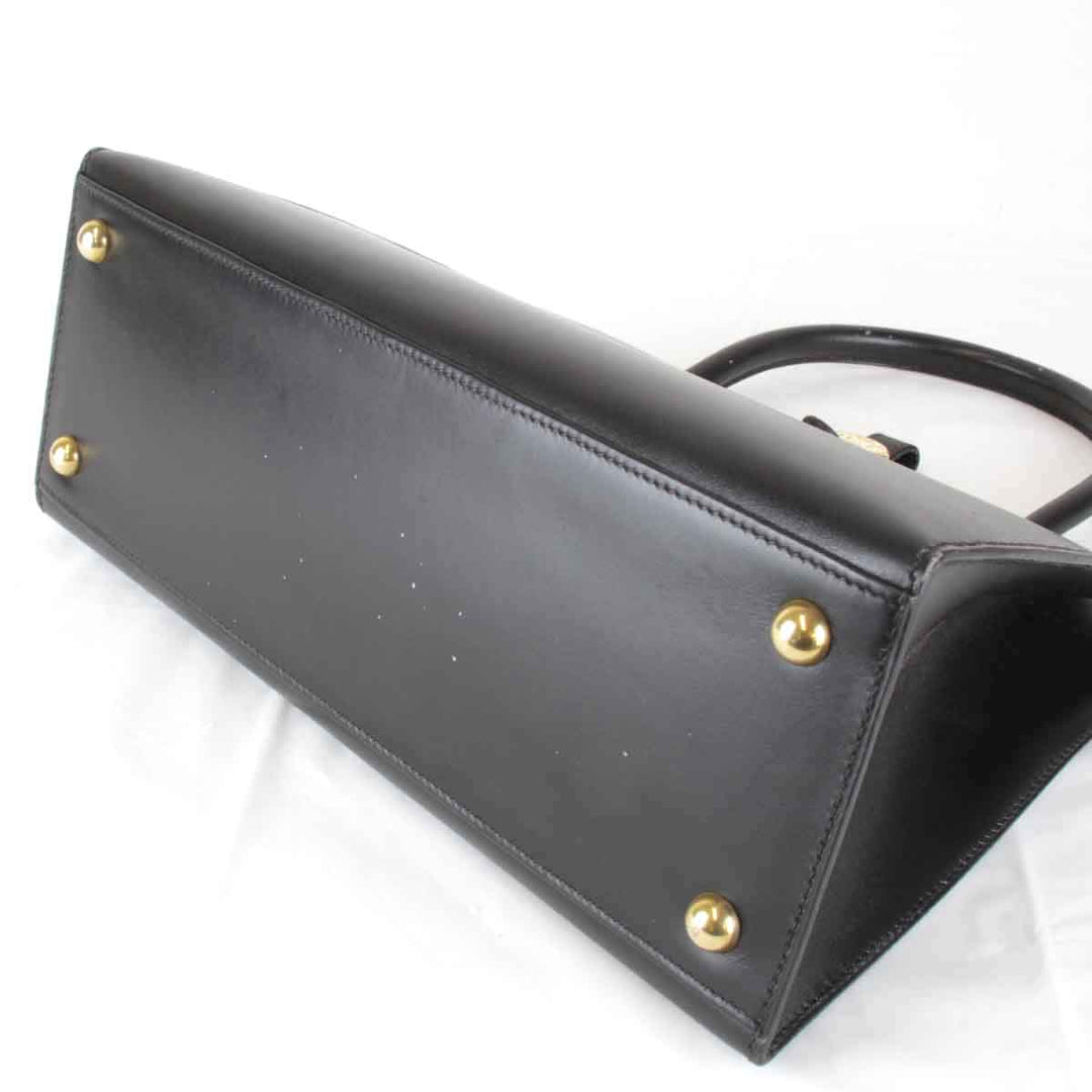 『USED』 
HERMES エルメス 
 ダルヴィ　□G刻印 ハンドバッグ 
レザー ブラック