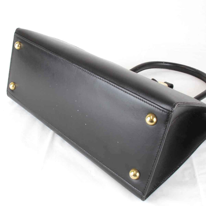 『USED』 
HERMES エルメス 
 ダルヴィ　□G刻印 ハンドバッグ 
レザー ブラック