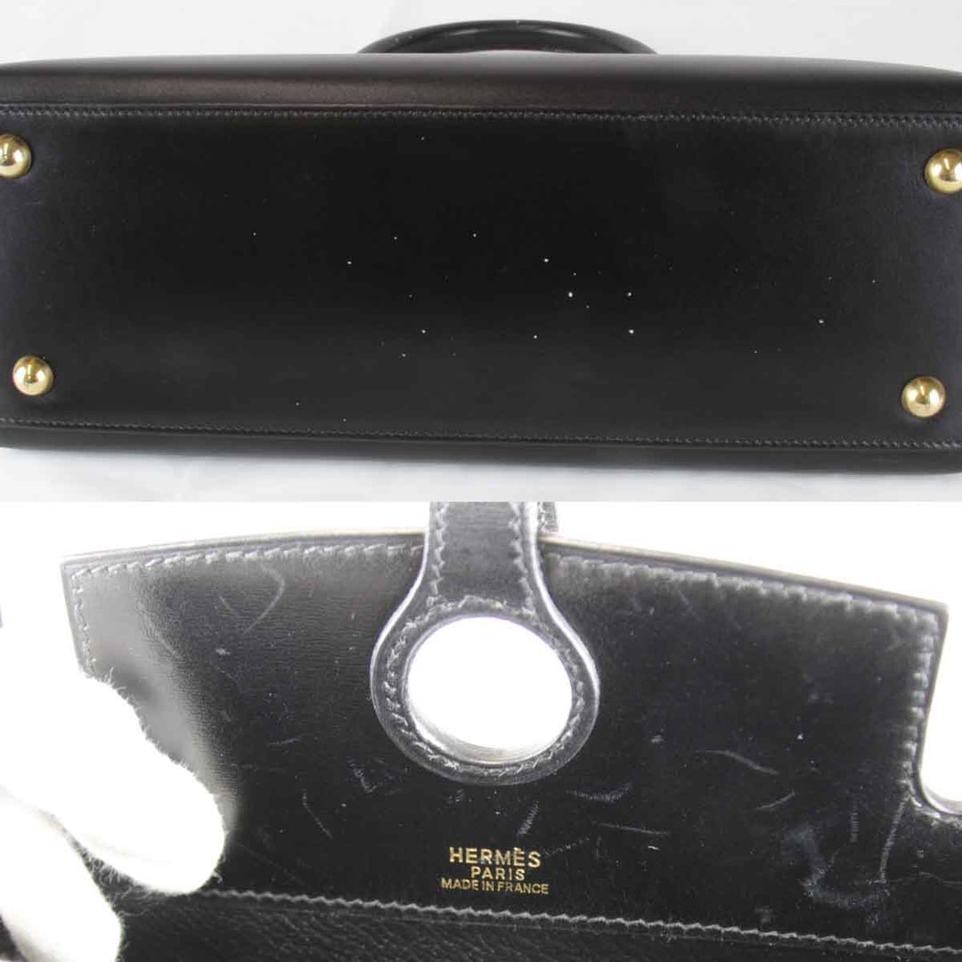 『USED』 
HERMES エルメス 
 ダルヴィ　□G刻印 ハンドバッグ 
レザー ブラック