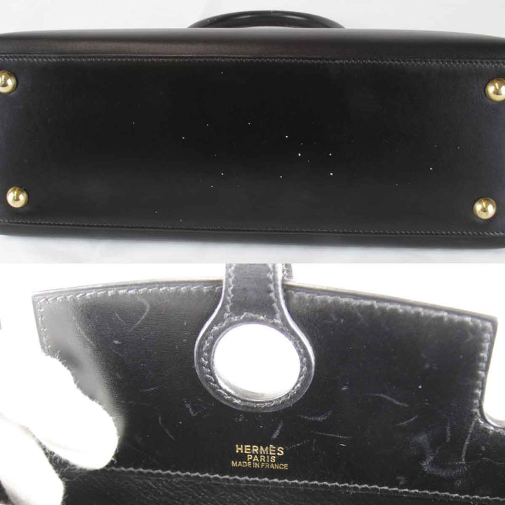 『USED』 
HERMES エルメス 
 ダルヴィ　□G刻印 ハンドバッグ 
レザー ブラック